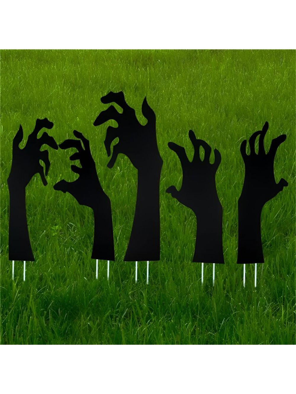 5 Pack Halloween Black Hands Signs with Stakes Scary Silhouette Halloween Decor